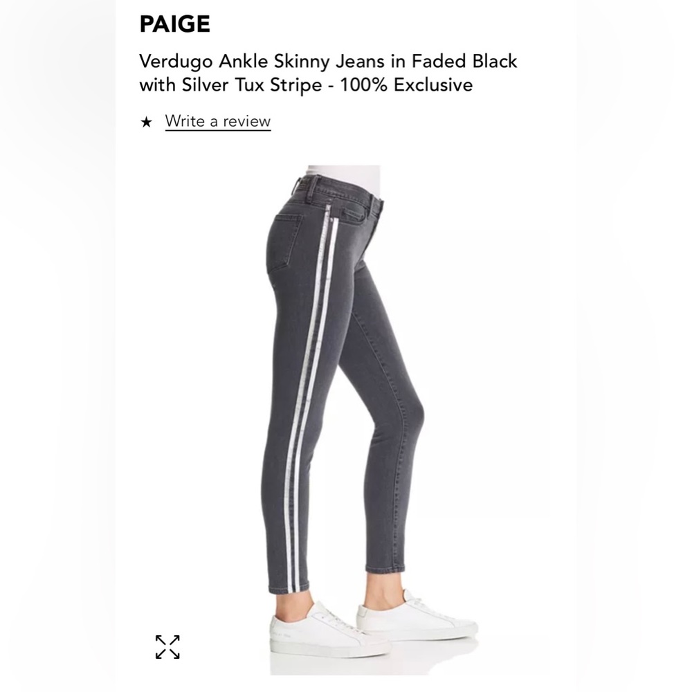 Paige Demim - Verdugo Ankle with silver stripe